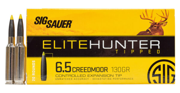 This is Sig Sauer 6.5 Creedmoor 130 gr Elite Hunter Tipped 20/Box picture