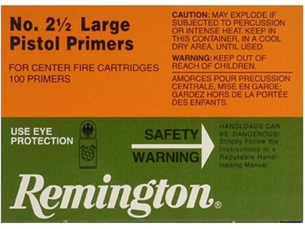 This is Remington Large Pistol Primers #2-1/2 Box of 1000 (10 Trays of 100) picture